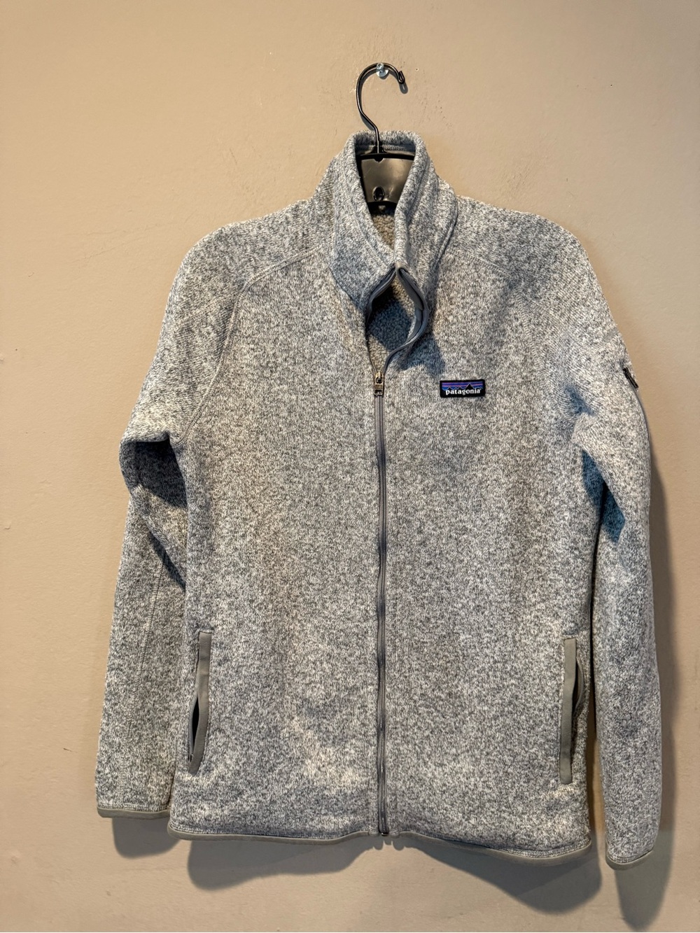 Patagonia Light Gray Full-Zip Fleece Jacket size sm